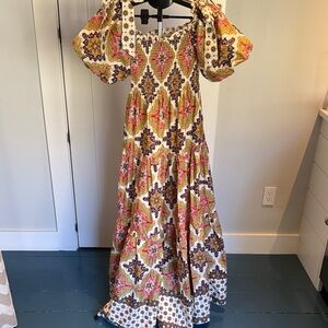 Cara Cara Tatiana Mandala Navy Floral Patterned Maxi Dress Size S